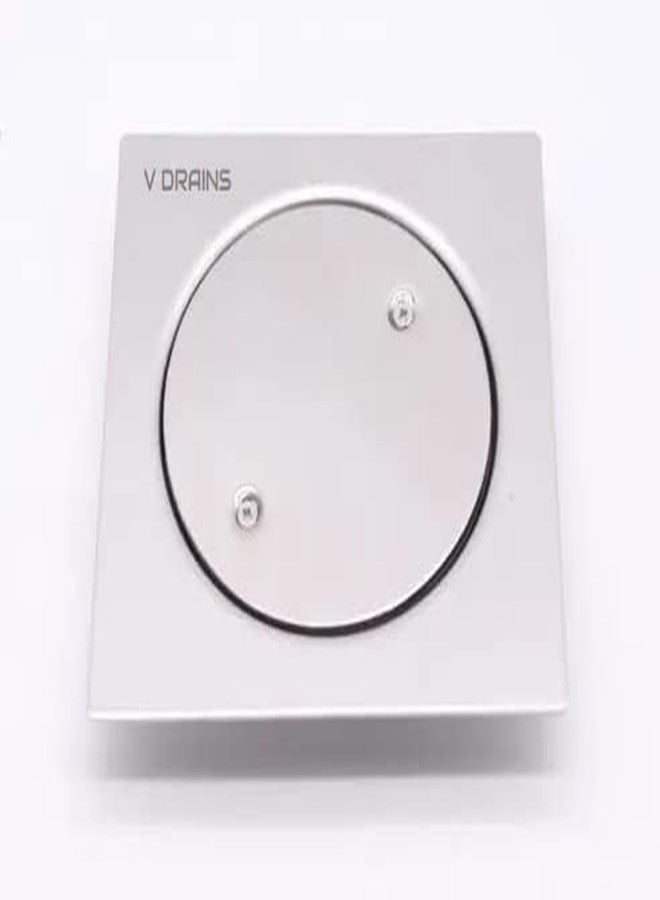 V Drains SS304 5x5 inch Clean Out Floor Drain with Gasket (125mm x 125mm) for Bathroom/Balcony/Roof/Terrace/Floor/Parking Anti Foul | Anti-Cockroach Finish: Glossy (Crome) (5x5 inches) - Image 1